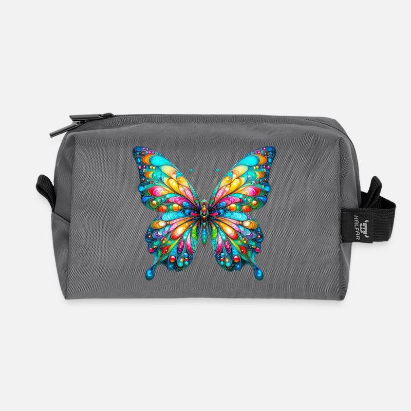 Schmetterling - Recycelte Kulturtasche - Anthrazit