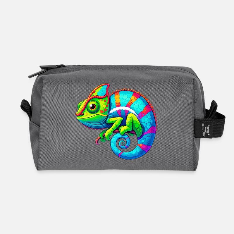 Chamäleon - Recycelte Kulturtasche - Anthrazit