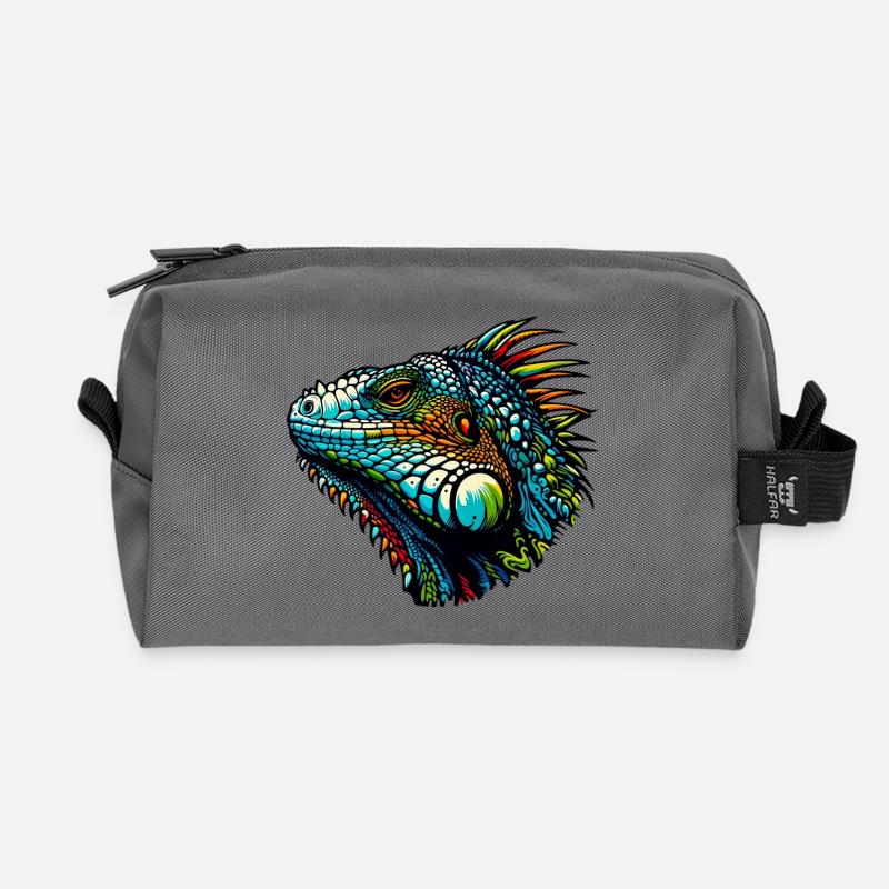 Leguan - Recycelte Kulturtasche - Anthrazit