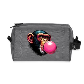 Affe - Recycelte Kulturtasche - Anthrazit - Vorne