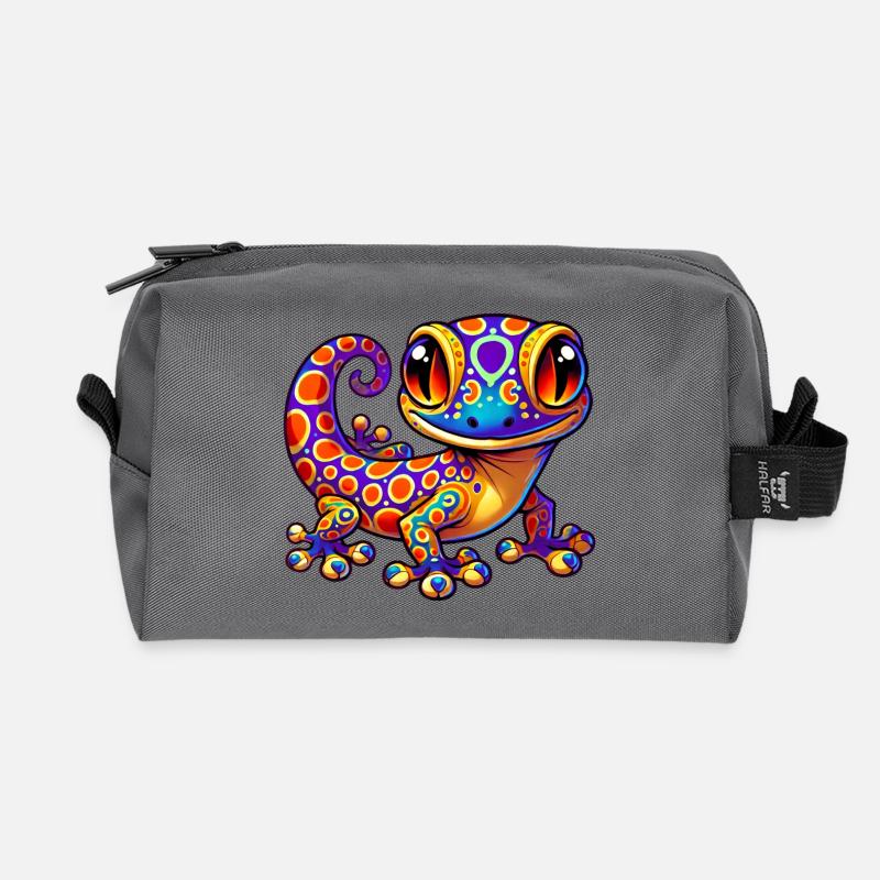 Gecko - Recycelte Kulturtasche - Anthrazit
