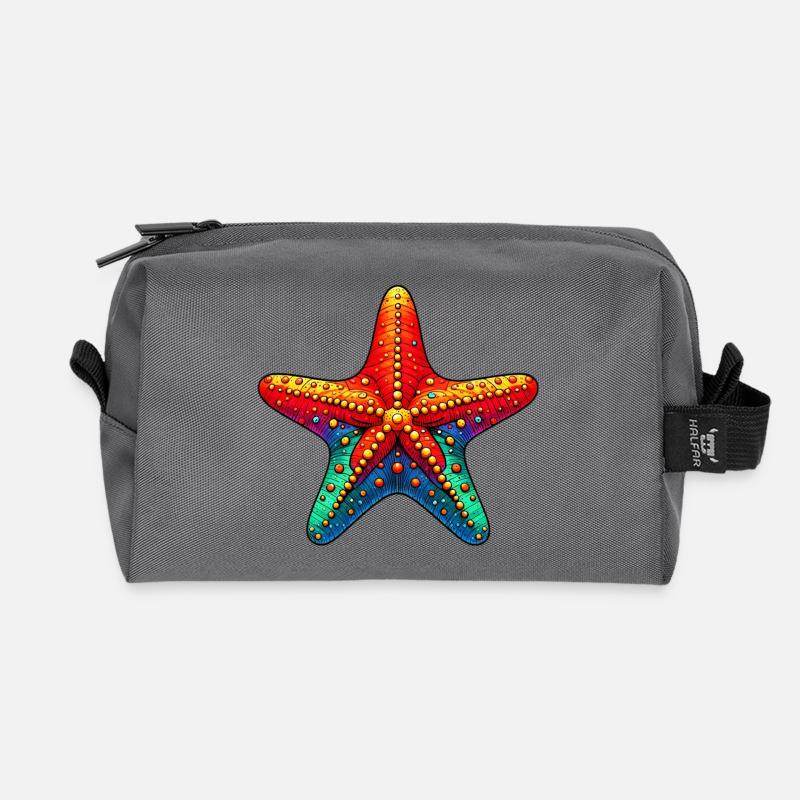Seestern - Recycelte Kulturtasche - Anthrazit