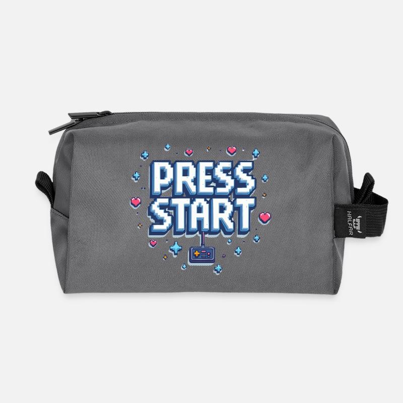 Press Start - Recycelte Kulturtasche - Anthrazit