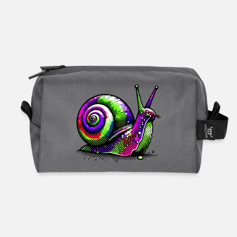 Schnecke - Recycelte Kulturtasche - Anthrazit