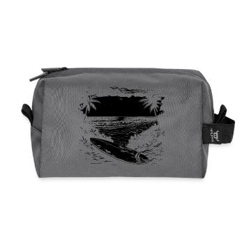 Surfing Graphics - Recycled Toiletry Zip Bag - anthracite - Front