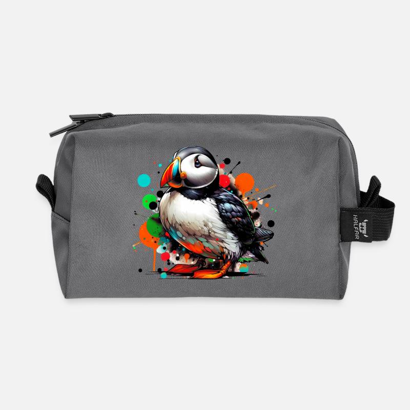 Papageitaucher - Recycelte Kulturtasche - Anthrazit