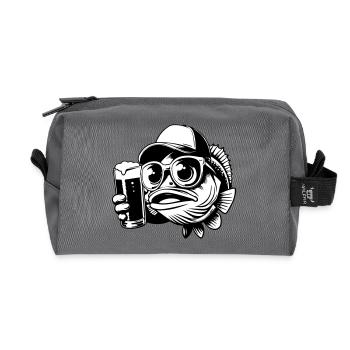 Copain de bière de pêche - Trousse de toilette en tissu recyclé - anthracite - Devant