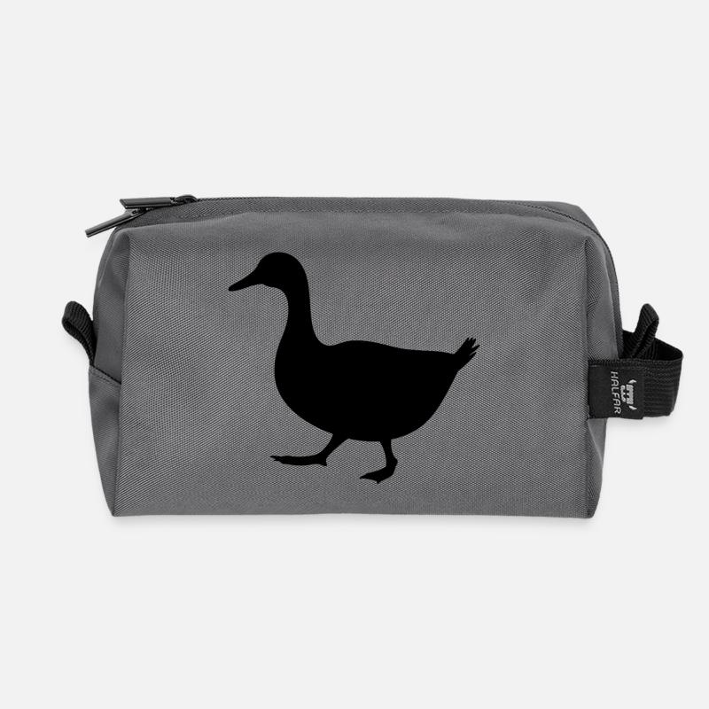 Laufende Ente Silhouette - Recycelte Kulturtasche - Anthrazit