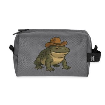 Urzeitliches Amphibium Cartoon Texas Evolution  - Recycelte Kulturtasche - Anthrazit - Vorne