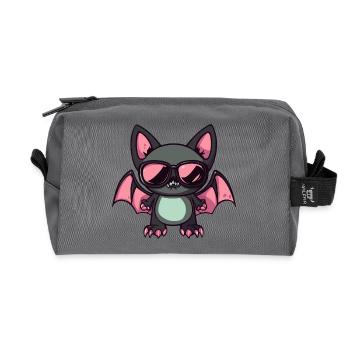Chat vampire mignon avec des lunettes de soleil - Trousse de toilette en tissu recyclé - anthracite - Devant