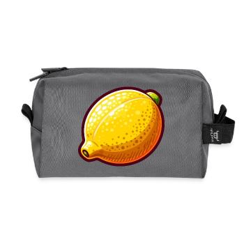 Zitrone Pop Art Gelb - Recycelte Kulturtasche - Anthrazit - Vorne
