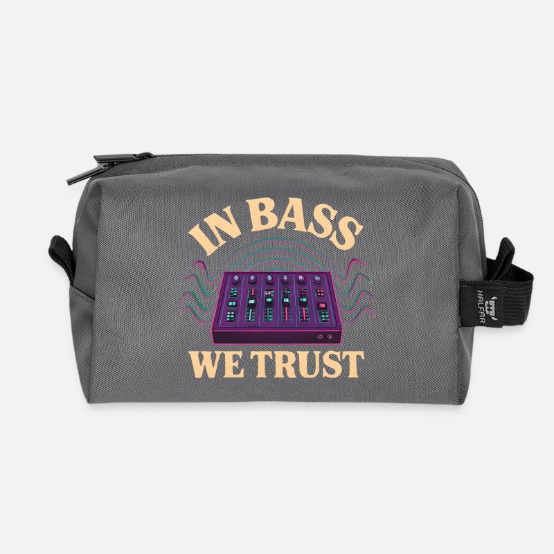 In Bass We Trust – DJ Mischpult Techno Design - Recycelte Kulturtasche - Anthrazit