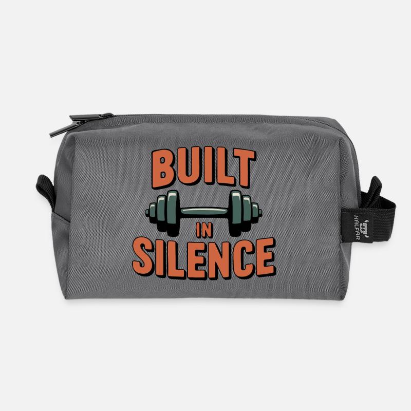 Built In Silence - Recycled Toiletry Zip Bag - anthracite