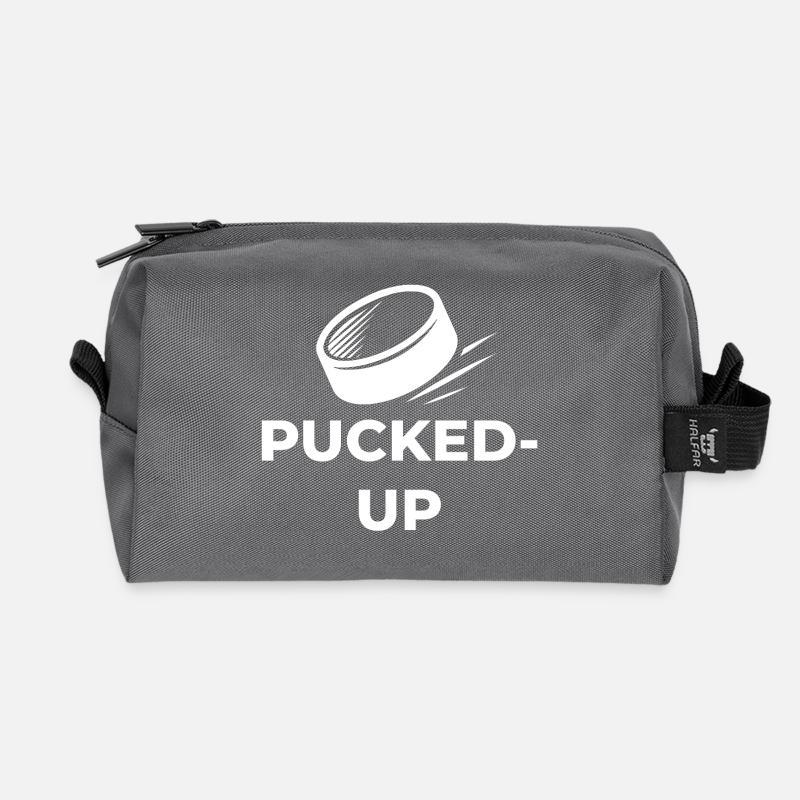 PUcked-up_white_logo - Recycelte Kulturtasche - Anthrazit