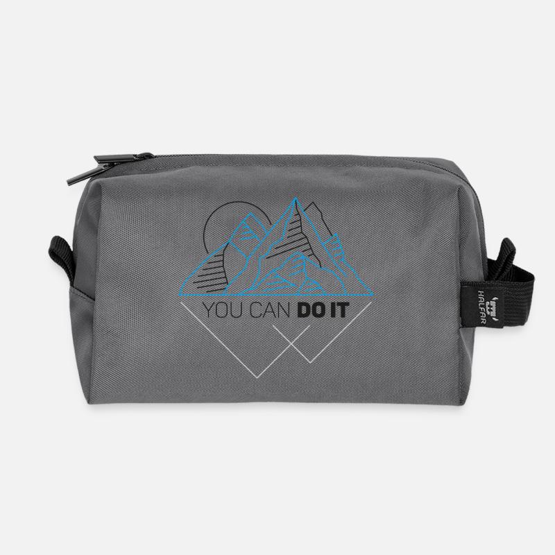 You Can Do It - Recycelte Kulturtasche - Anthrazit