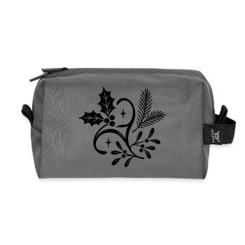 Mystic Yule mit Misteln, Tanne und Stechpalme - Recycelte Kulturtasche - Anthrazit - Vorne