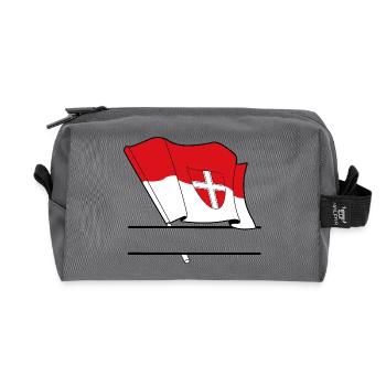 Wien Flag Namespace - Recycled Toiletry Zip Bag - anthracite - Front