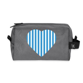 Cœur à rayures bleues Malmö - Trousse de toilette en tissu recyclé - anthracite - Devant