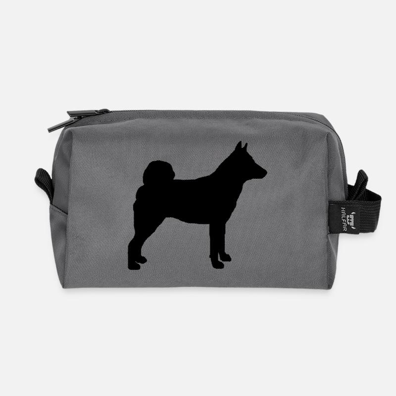 Norwegian Elkhound - Recycled Toiletry Zip Bag - anthracite