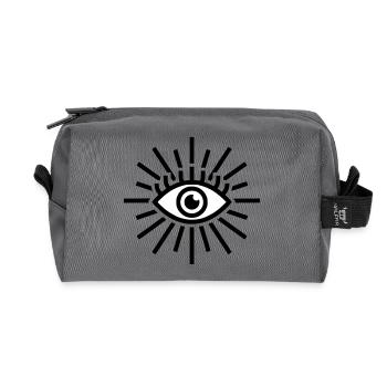 Allsehendes Auge Strahlen - Recycelte Kulturtasche - Anthrazit - Vorne