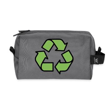 Recycling Sign Outline - Recycled Toiletry Zip Bag - anthracite - Front