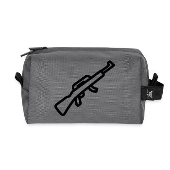 Submachine gun - Recycled Toiletry Zip Bag - anthracite - Front