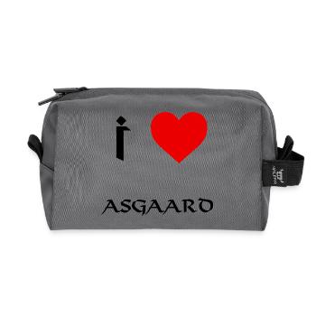 Ich liebe Asgaard - Recycelte Kulturtasche - Anthrazit - Vorne
