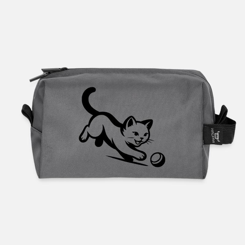 Chat - Trousse de toilette en tissu recyclé - anthracite