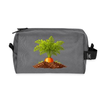 Jardin de carotte dans le sol Design de la nature - Trousse de toilette en tissu recyclé - anthracite - Devant
