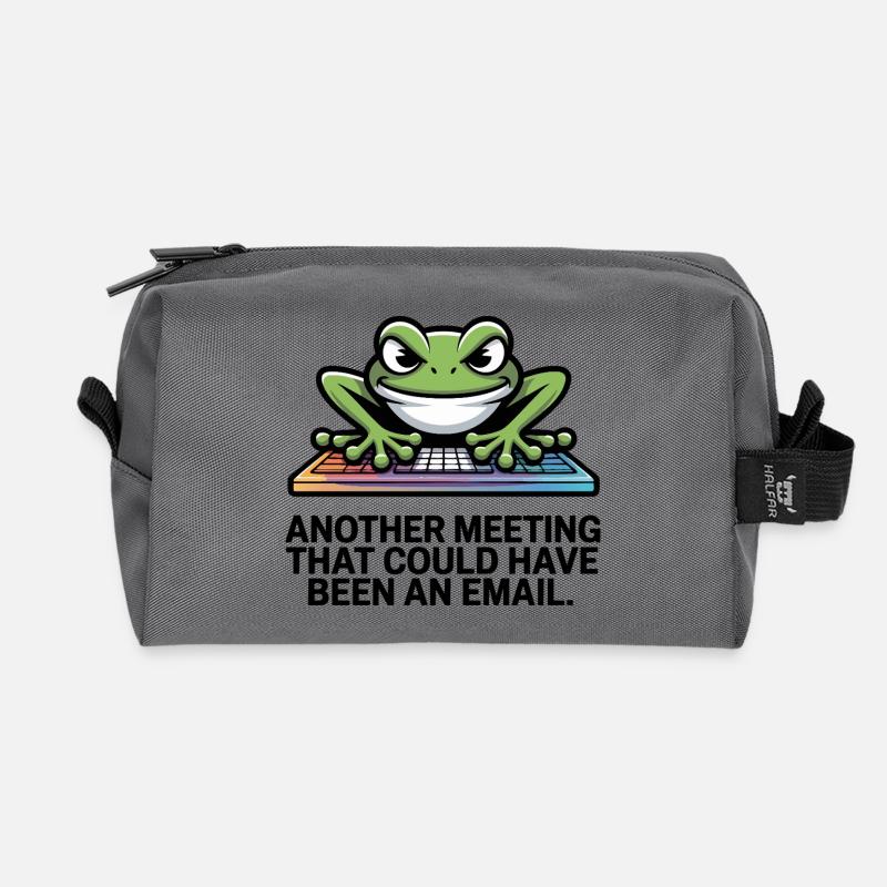 Frosch Tastatur Meme – Meeting statt E-Mail - Recycelte Kulturtasche - Anthrazit