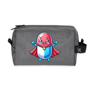 Hero Pill Superhero Medicine Pills Hero - Recycled Toiletry Zip Bag - anthracite - Front