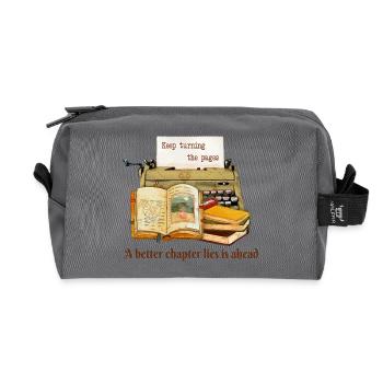 Continuez à tourner les pages - Trousse de toilette en tissu recyclé - anthracite - Devant