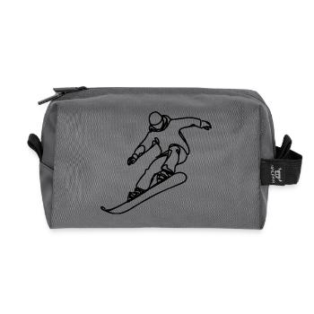 Snowboarders - Recycled Toiletry Zip Bag - anthracite - Front