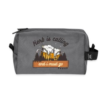 Le trottoir appelle - Le trottoir appelle, je dois y aller - Trousse de toilette en tissu recyclé - anthracite - Devant