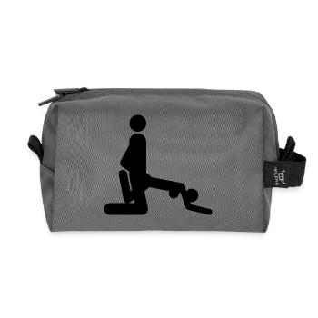 Bumsen von hinten /Garette - Recycelte Kulturtasche - Anthrazit - Vorne