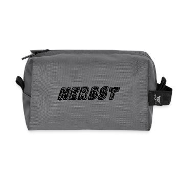 Autumn Leaves Trend Design - Recycled Toiletry Zip Bag - anthracite - Front