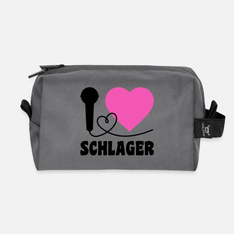 I Love Schlager  - Recycelte Kulturtasche - Anthrazit