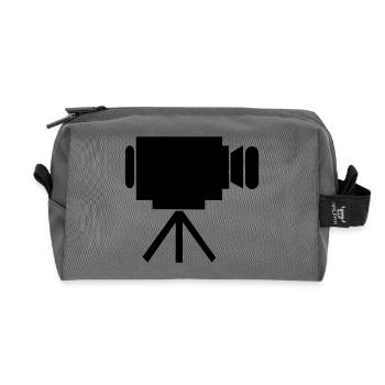 movie theater - Recycled Toiletry Zip Bag - anthracite - Front