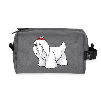 Maltese dog - Recycled Toiletry Zip Bag - anthracite - Front