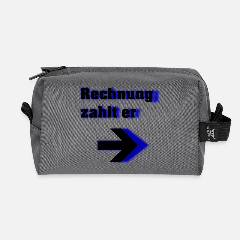 Rechnung zahlt er - Recycelte Kulturtasche - Anthrazit