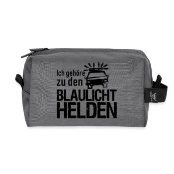 Blaulicht Polizei Feuerwehr Sanitäter Geschenk - Recycelte Kulturtasche - Anthrazit - Vorne