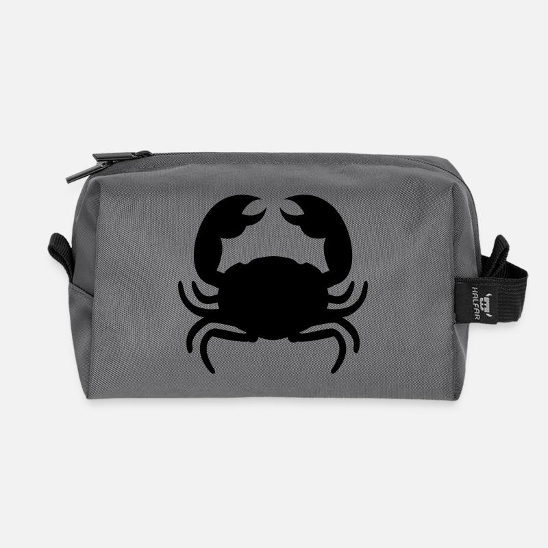 crab - Recycled Toiletry Zip Bag - anthracite