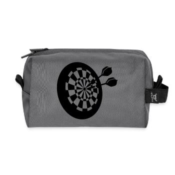 darts - Recycled Toiletry Zip Bag - anthracite - Front