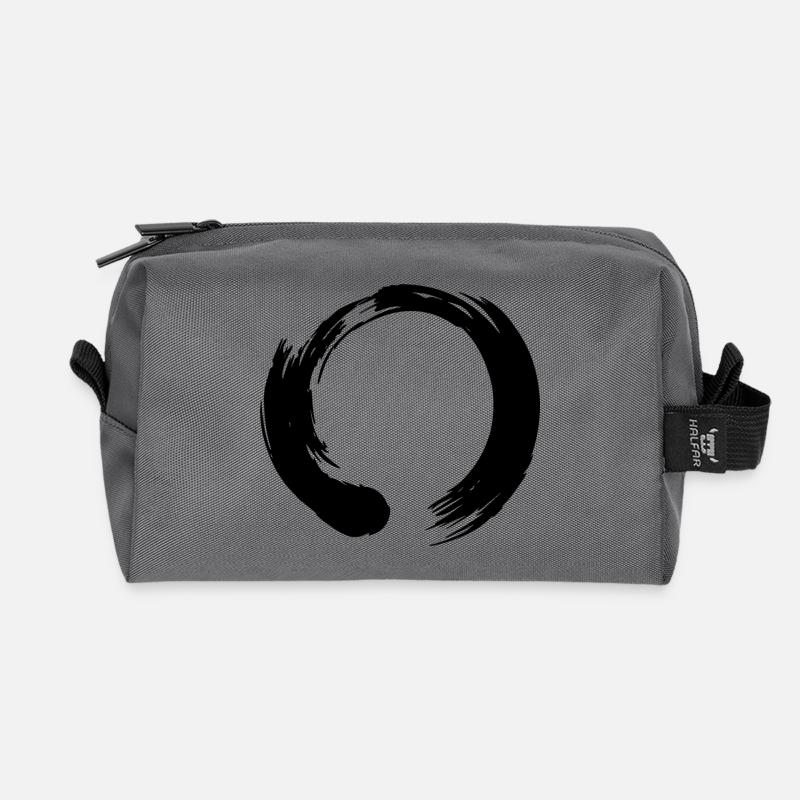 Enso zen Kreis - Recycelte Kulturtasche - Anthrazit