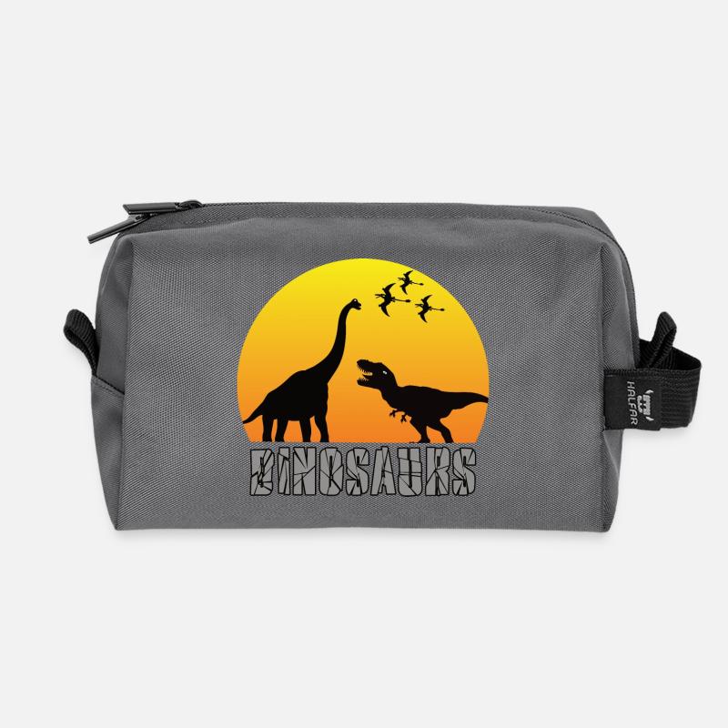 Dinosaurier - Recycelte Kulturtasche - Anthrazit