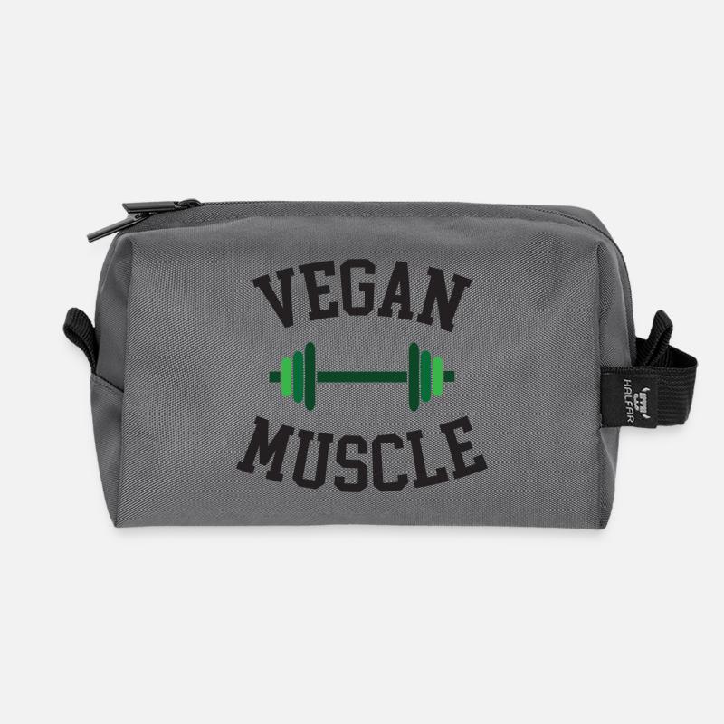Vegane Muskeln - Recycelte Kulturtasche - Anthrazit