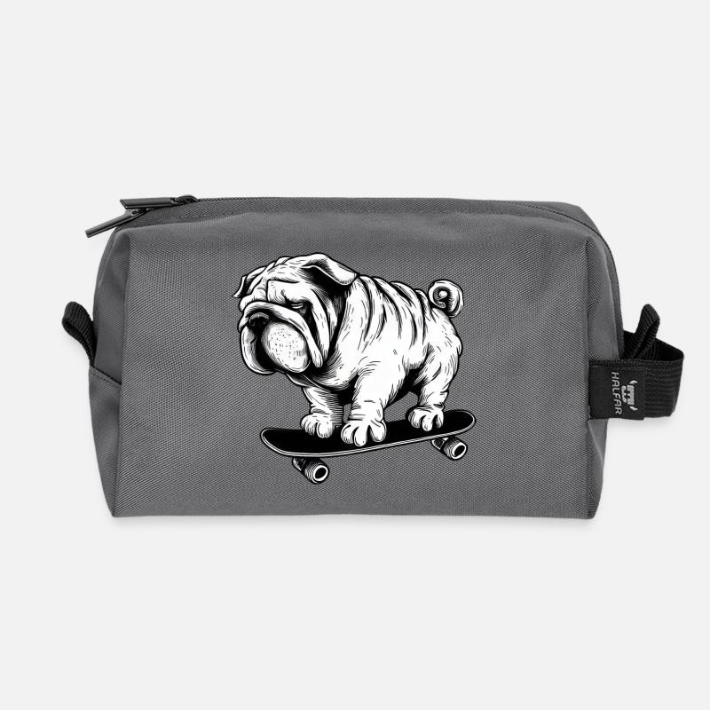 Skater-Mops: Der Straßenkönig - Recycelte Kulturtasche - Anthrazit