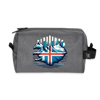 islande Islande 9 - Trousse de toilette en tissu recyclé - anthracite - Devant