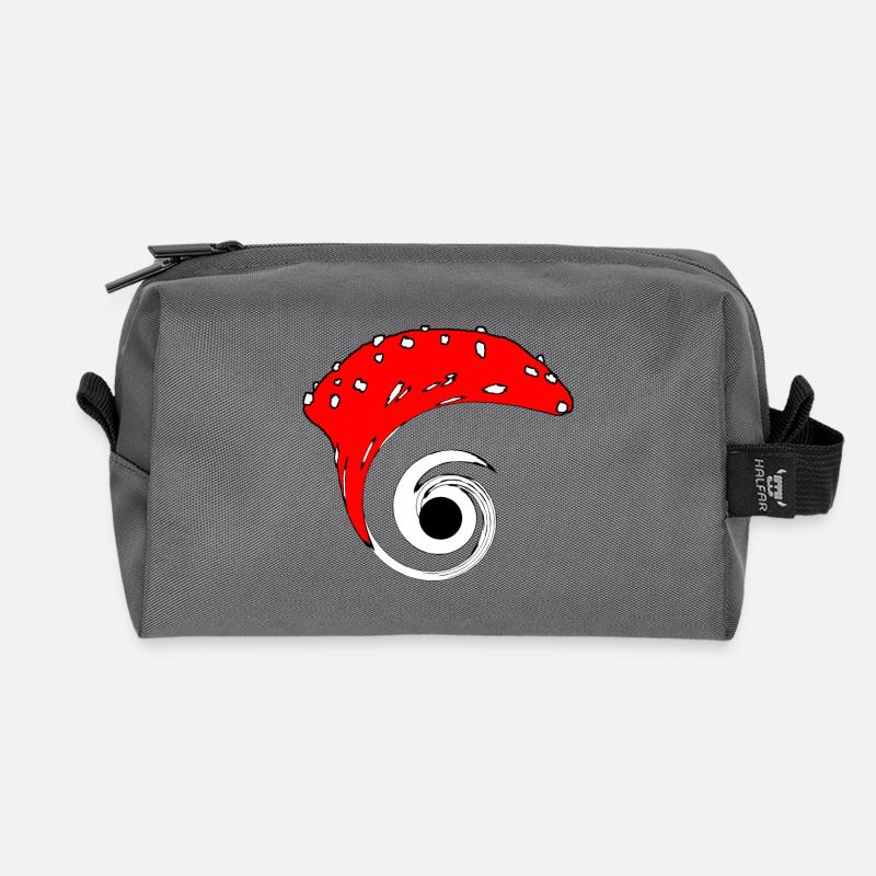 Black Hole Mushroom - Recycled Toiletry Zip Bag - anthracite