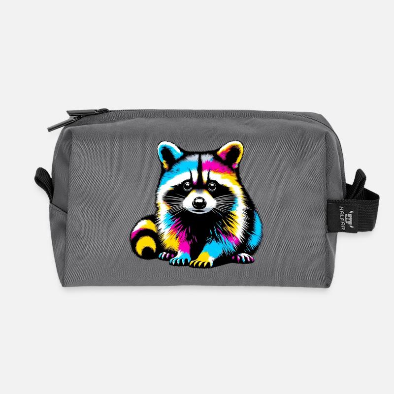 Waschbär - Recycelte Kulturtasche - Anthrazit